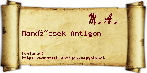 Manácsek Antigon névjegykártya